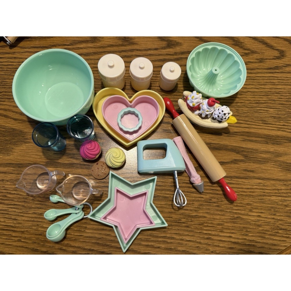 Large Lot Of Our Generation by Battat 18" Doll Baking Set Plastic in EUC